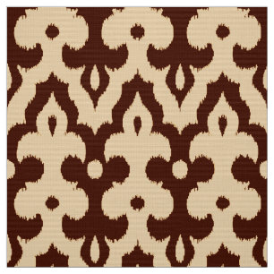 Moroccan Ikat Damask Pattern, Brown and Tan Stof