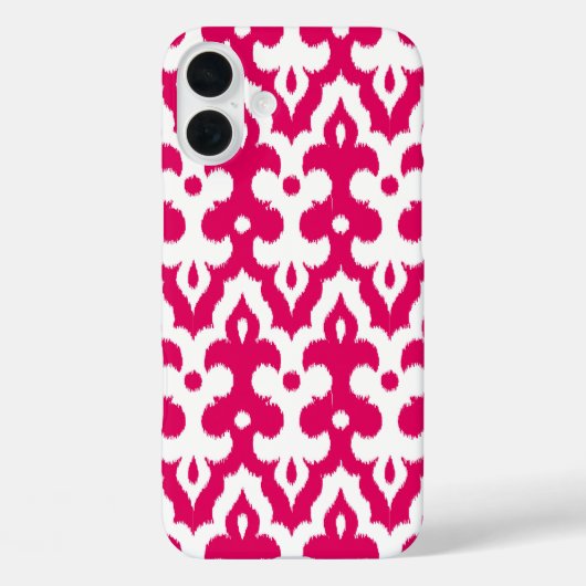 Moroccan Ikat Damask Pattern, Fuchsia Pink & White Case-Mate iPhone Case (Achterkant)
