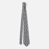 Moroccan Ikat Damask Pattern, Silver Grey / Grey Stropdas (Achterkant)