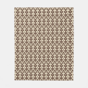 Moroccan Ikat Damask Pattern, Taupe en Beige Fleece Deken
