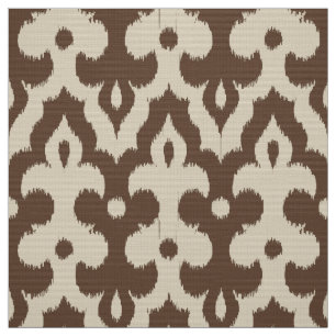 Moroccan Ikat Damask Pattern, Taupe en Beige Stof