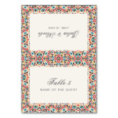 Moroccan Lattice Geo Mandala Wedding Place Card Kaart (Voorkant)