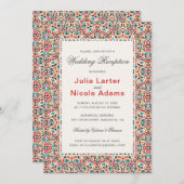 Moroccan Lattice Geo Mandala Wedding Reception Kaart (Voorkant / Achterkant)