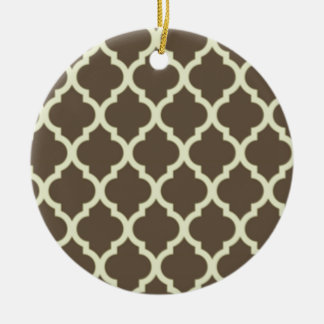 Moroccan Lattice Pattern brown & white Keramisch Ornament