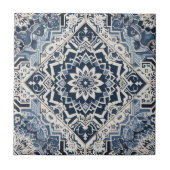 Moroccan Mediterranean Blue & White Tile Pattern Tegeltje (Voorkant)