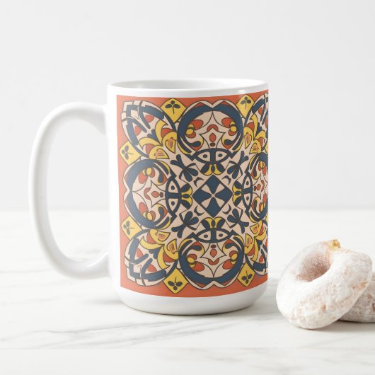 Moroccan mosaic, mandala koffiemok (Met donut)