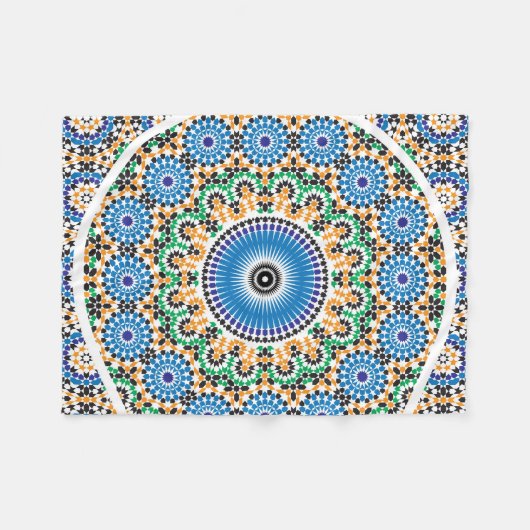 Moroccan Pattern Fleece Blanket Deken (Voorkant (Horizontaal))