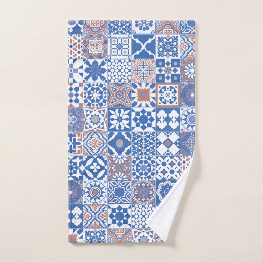 Moroccan tile bleu (Serviette à main)