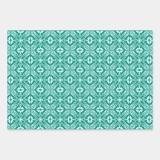 Moroccan Tile, Blue, Fuchsia Pink, Turquoise  Inpakpapier Vel (Voorkant 3)