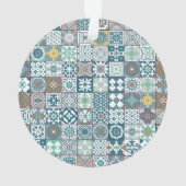 Moroccan tile-orange et light turquoise (dos)