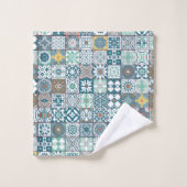 Moroccan tile-orange et light turquoise (Gant de toilette)