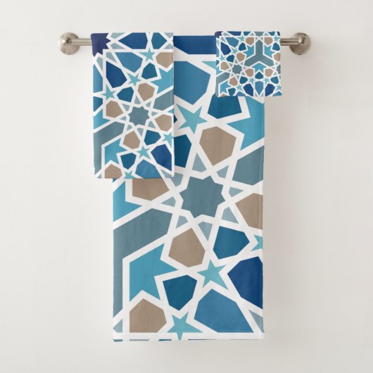 Moroccan Tile Pattern Bad Handdoek (Insitu)