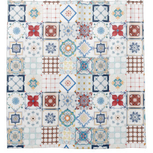 Moroccan Tile Pattern Douchegordijn