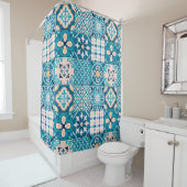 Moroccan Tile Pattern Douchegordijn (In situ)
