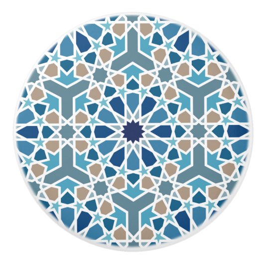 Moroccan Tile Pattern Keramische Knop (Voorkant)