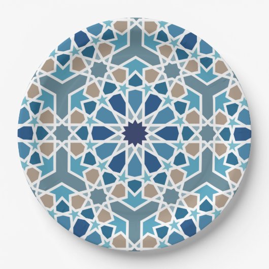 Moroccan Tile Pattern Papieren Bordje (Voorkant)