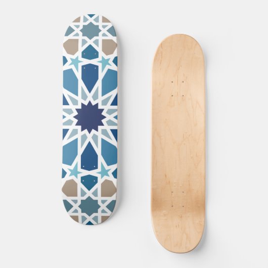 Moroccan Tile Pattern Skateboard (Voorkant)