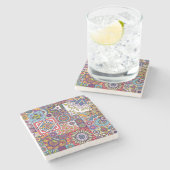 Moroccan Tile Pattern Stenen Onderzetter (Zijkant)