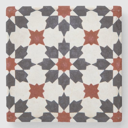 Moroccan Tile Pattern Stenen Onderzetter (Voorkant)