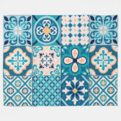Moroccan Tile / Quilt Pattern Fleece Deken (Voorkant (Horizontaal))