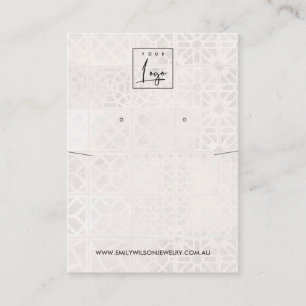 MOROCCAN TILE TEXTURE KETTING EARRING DISPLAY VISITEKAARTJE