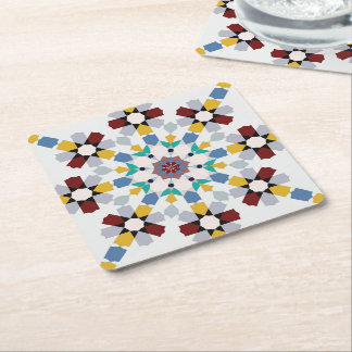 Moroccan Zelije!Moroccan Zellige Vierkante Kartonnen Onderzetter