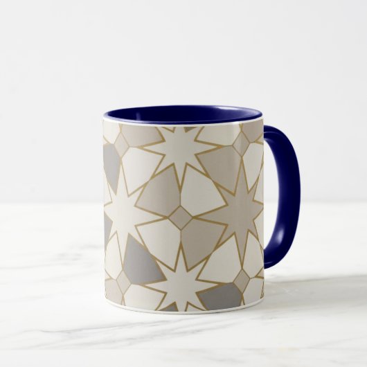 Moroccan Zellige Geometric Pattern Cup Mok (Voorkant rechts)