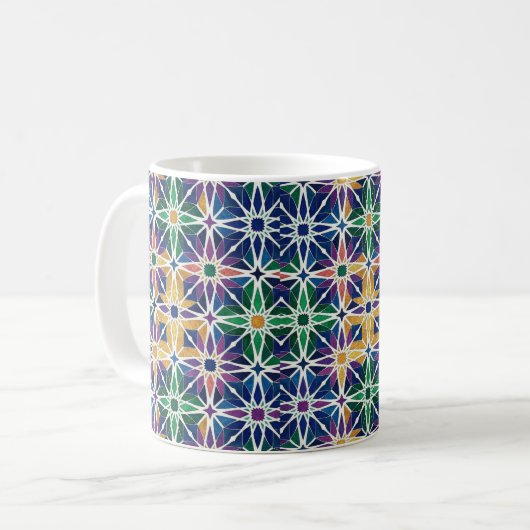 Moroccan Zellige Geometric Tile Pattern  Koffiemok (Voorkant links)