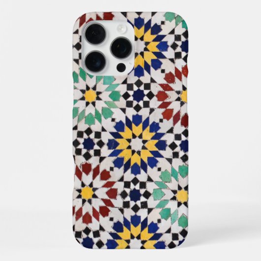 Moroccan Zellige Phone Case – Traditional Tile Pat iPhone Hoesje (Achterkant)