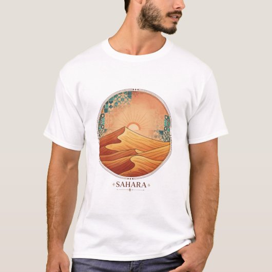 Moroccan Zellij Desert Sunset T-Shirt (Devant)