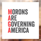 Morons regeren Amerika op 4 juli Raamsticker (Vel 2)