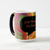 Morphing mok met inspirerend quote (Voorkant links)