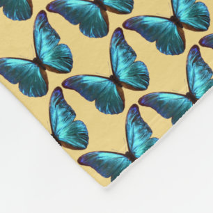Morpho Blue Butterfly Blanket Fleece Deken