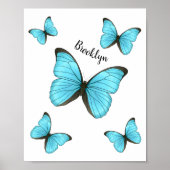 Morpho butterflies cartoon illustratie poster (Voorkant)