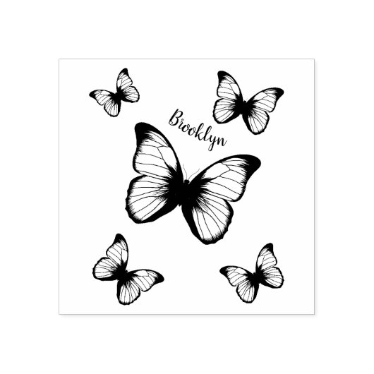 Morpho butterflies cartoon illustratie 	rubberstempel (Afrduk)