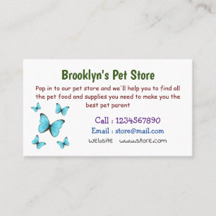 Morpho butterflies cartoon illustratie visitekaartje