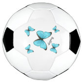 Morpho butterflies cartoon illustratie voetbal (Gedraaid)