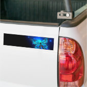 Morpho Butterfly in de donkere achtergrond Bumpersticker (Op Truck)