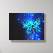 Morpho Butterfly in de donkere achtergrond Canvas Afdruk (Voorkant)
