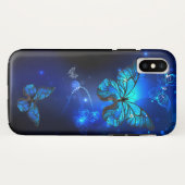 Morpho Butterfly in de donkere achtergrond Case-Mate iPhone Case (Achterkant (horizontaal))