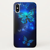 Morpho Butterfly in de donkere achtergrond Case-Mate iPhone Case (Achterkant)