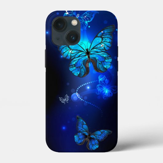Morpho Butterfly in de donkere achtergrond Case-Mate iPhone Case (Achterkant)