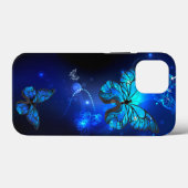 Morpho Butterfly in de donkere achtergrond Case-Mate iPhone Case (Achterkant (horizontaal))