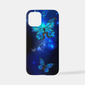 Morpho Butterfly in de donkere achtergrond iPhone Hoesje (Achterkant)
