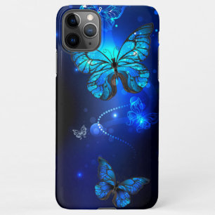 Morpho Butterfly in de donkere achtergrond iPhone 11Pro Max Hoesje