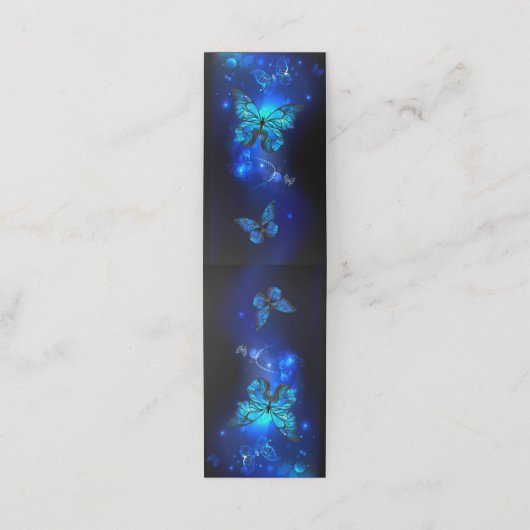 Morpho Butterfly in de donkere achtergrond Klantenkaartje (Buitenkant ongevouwen)