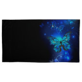 Morpho Butterfly in de donkere achtergrond Kussensloop (Voorkant-Links)