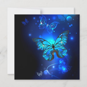 Morpho Butterfly in de donkere achtergrond Magnetische Uitnodiging