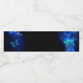 Morpho Butterfly in de donkere achtergrond Waterfles Etiket (Enkel label)