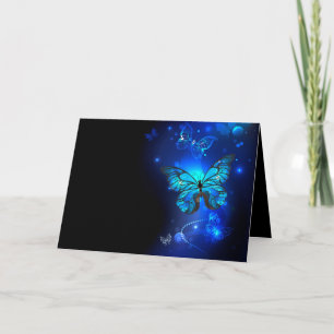 Morpho Butterfly in the Dark Background